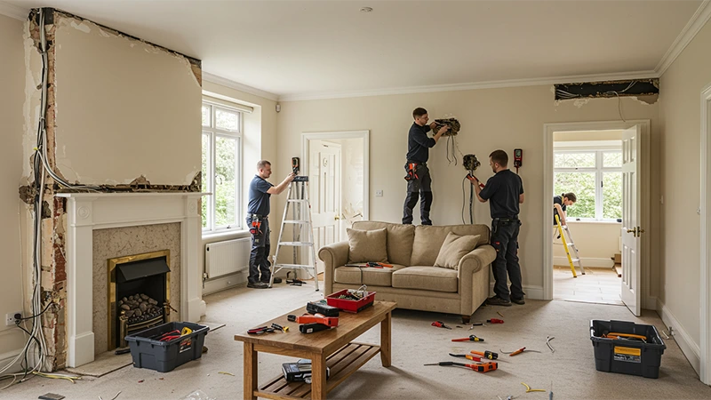Full house rewire in progress